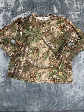 Guide Series Mens 2XL Long Sleeve Camo Shirt Realtree Xtra Forest